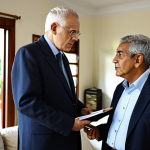 The Empathetic Appraiser**

A professional property appraiser, fully clothed in appropriate business attire, attentively listening to a senior homeowner in the living room of a modest home in a suburban neighborhood of São Paulo. The appraiser is taking notes, demonstrating active listening. Soft, natural lighting. Safe for work. Perfect anatomy, correct proportions, well-formed hands, natural pose, appropriate content, professional, modest.

**