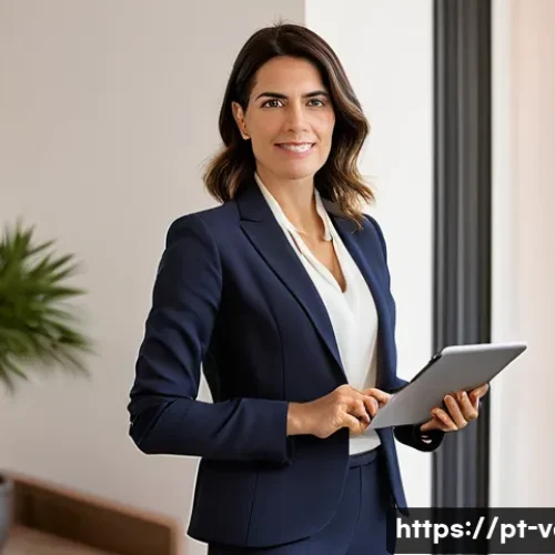 Home 11 감정평가사의 수익 모델 - **Prompt:** A Portuguese real estate appraiser, a woman in her late 30s with dark, neatly styled hai...