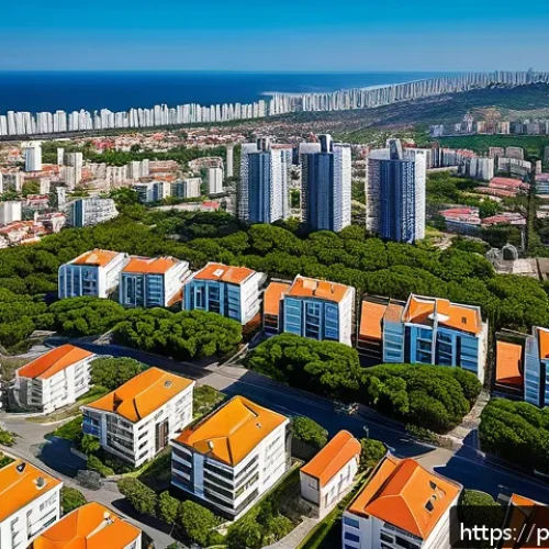 Home 31 감정평가사의 공공 프로젝트 참여 - A detailed aerial view of a modern Brazilian urban neighborhood undergoing revitalization, featuring...