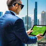 Home 18 감정평가사와 관련된 해외 사례 - A modern real estate appraiser using augmented reality glasses and a tablet to evaluate a high-rise ...