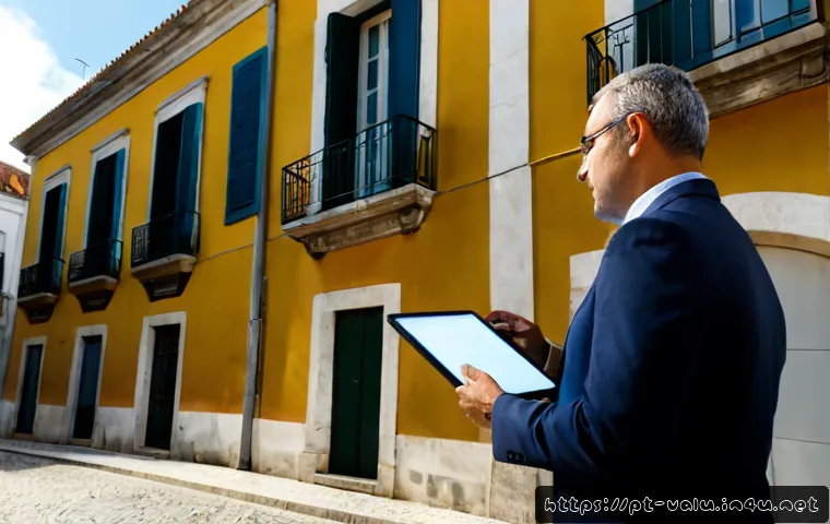 Home 17 감정평가사로서 성장하기 - Photorealistic Portuguese real estate appraiser reviewing a residential property in Lisbon, professi...